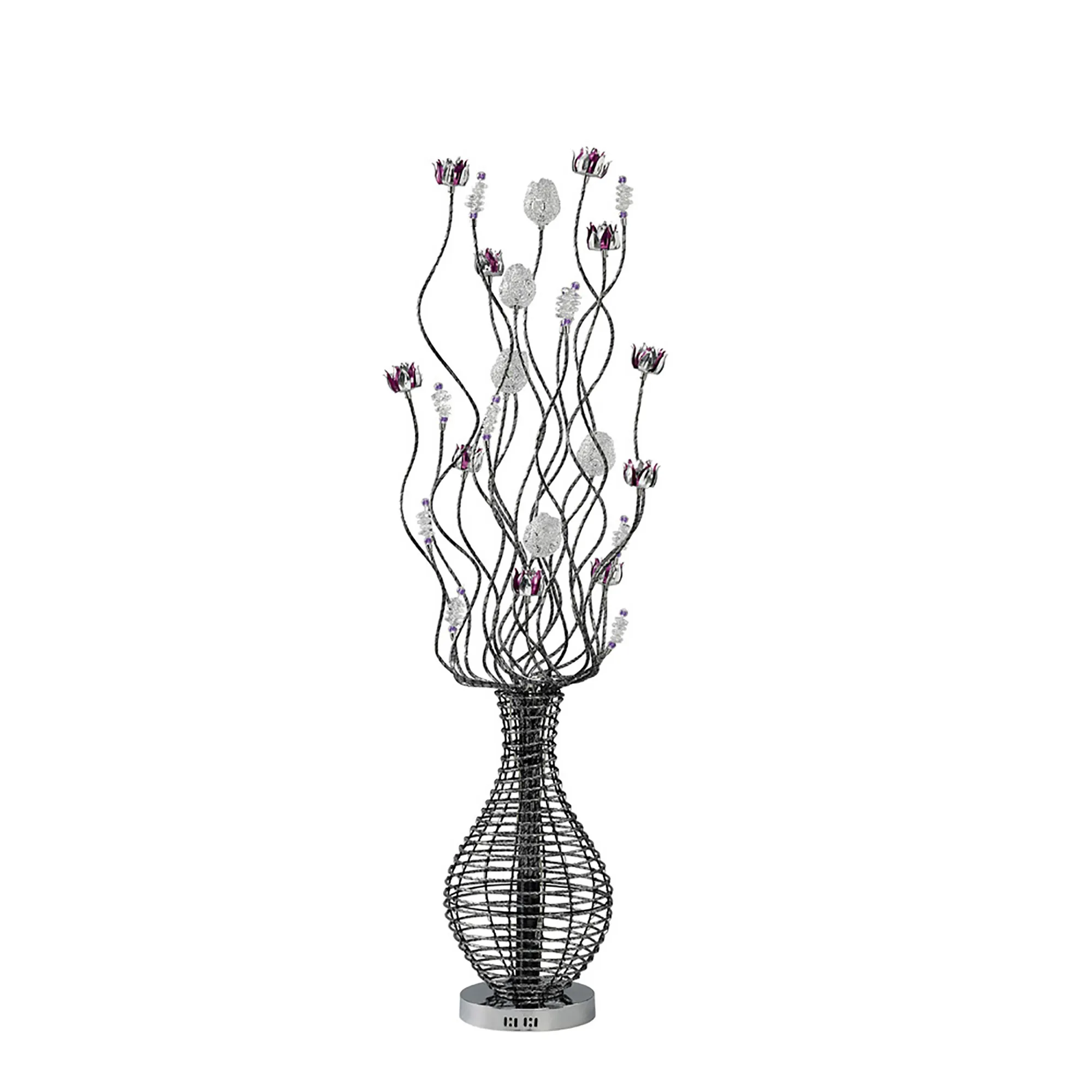 Rouge Aluminium Crystal Floor Lamps Diyas Home Multi Head Floor Lamps